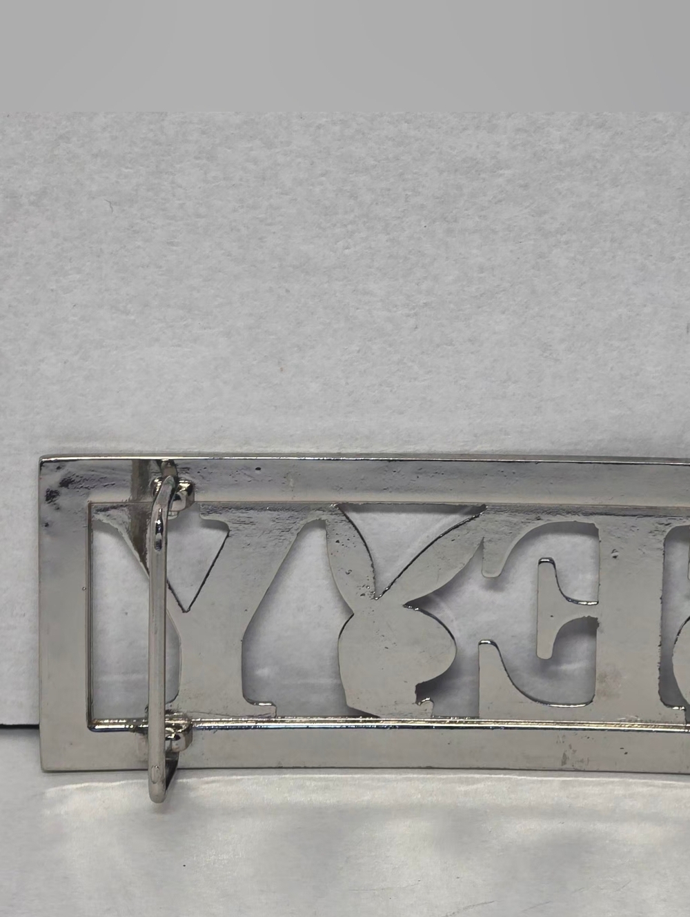 Vontage Y2K Playboy Bunny Sexy Belt Buckle Silver Colour Rhinestones - Picture 3 of 7